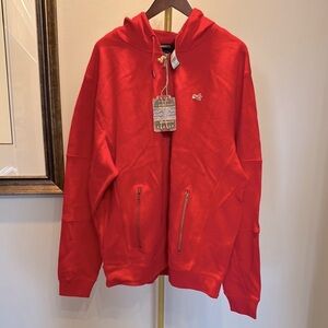 AKOO men’s Red zip up Hoodie with Logo NWT 3XL